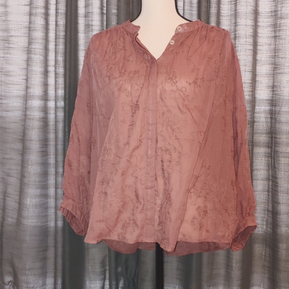 Anthropologie mauve blouse